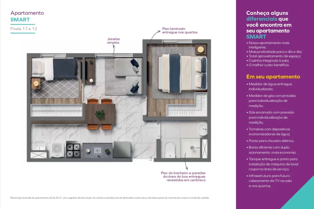 Apartamento mais econômico do Vivaz Santa Marina